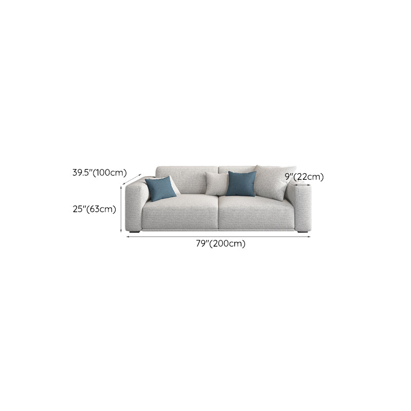 Contemporary Loose Back Seating Pillow Top Arm Beige Sofa for Apartment