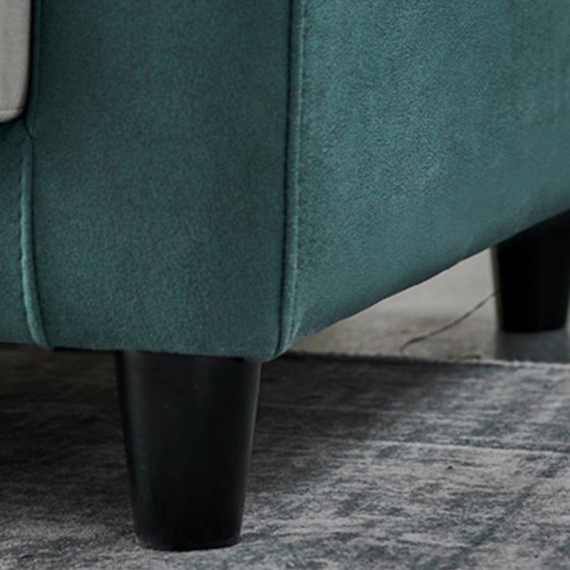 Mid-Century Modern Faux Leather Loose Back Seating Hair Pin Legs Sofa for Living Room