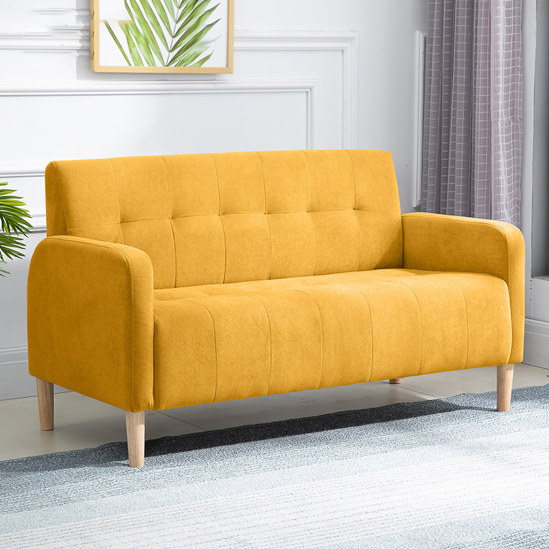 Scandinavian Settee Tufted Square Arm Living Room 3 Seater Seating