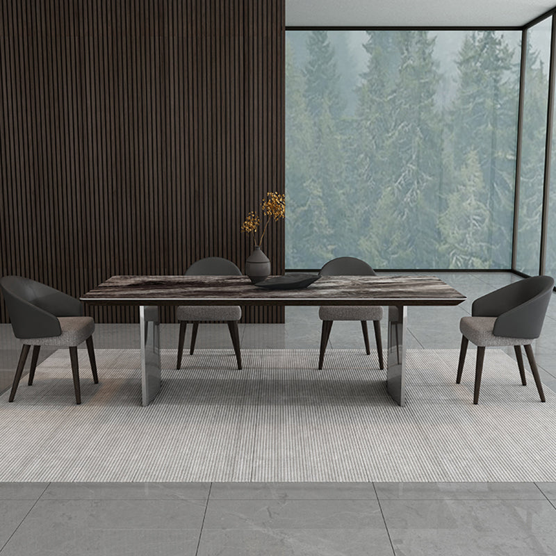 Glam Dinette Set for Dining Room 1/4/5/7 Pcs Glossy Gray Dining Table Set