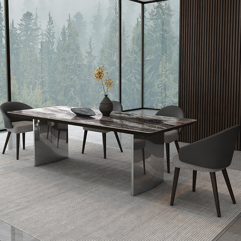 Glam Dinette Set for Dining Room 1/4/5/7 Pcs Glossy Gray Dining Table Set