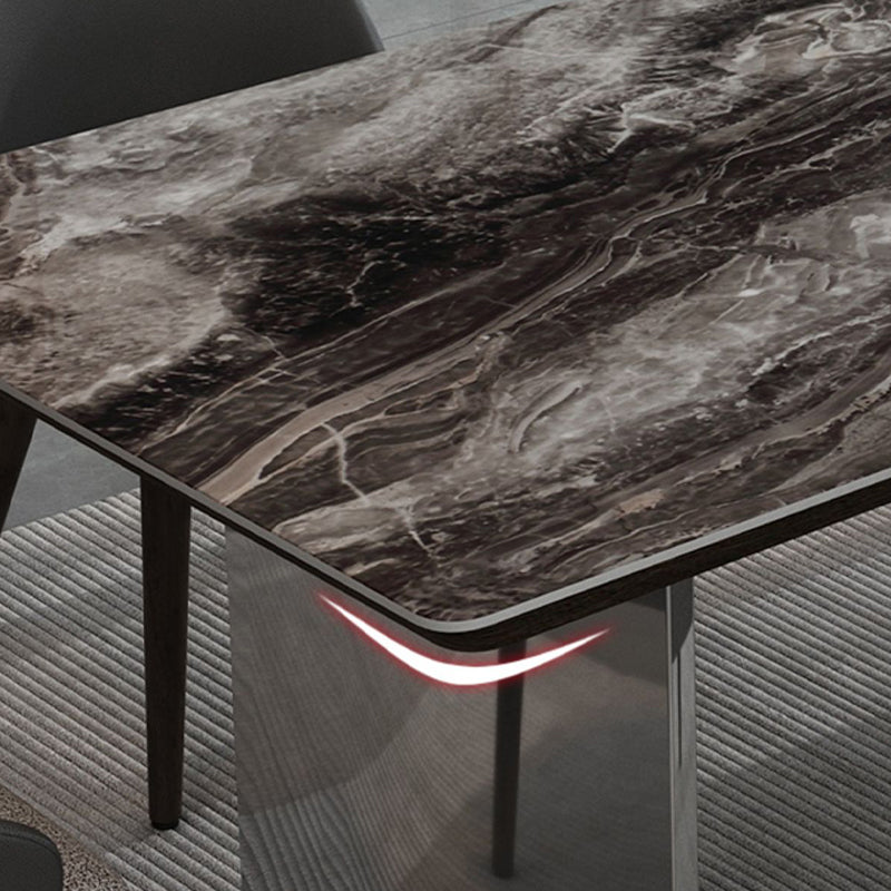 Glam Dinette Set for Dining Room 1/4/5/7 Pcs Glossy Gray Dining Table Set