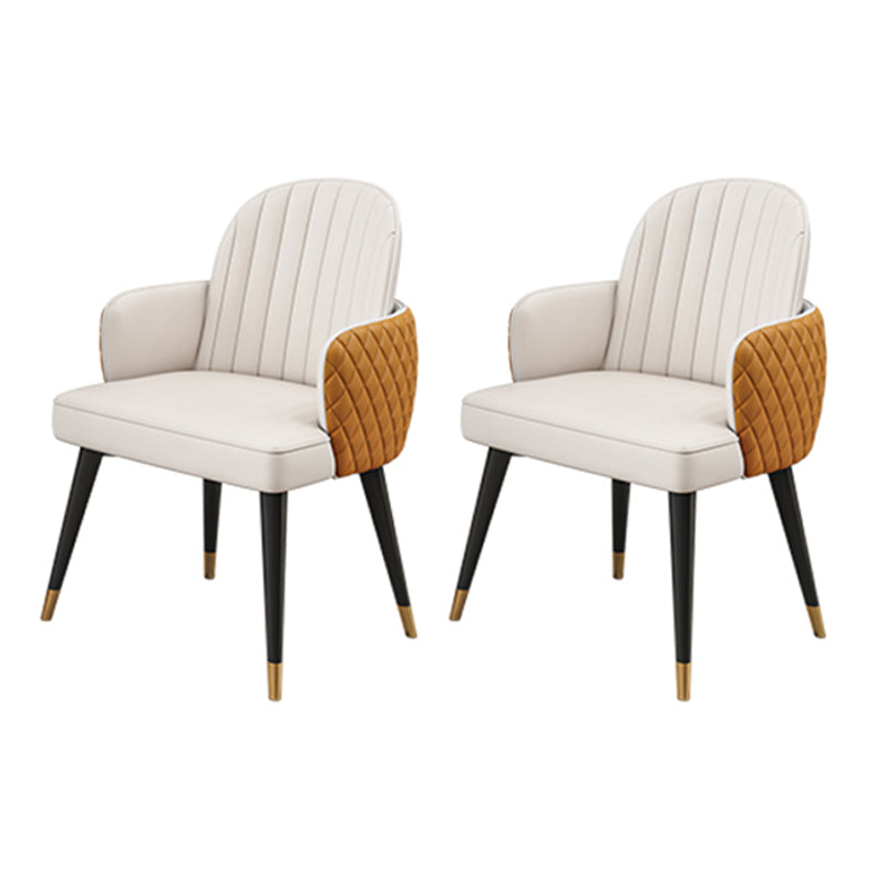 Glam Dining Table Set with Padded Chairs 1/2/5 Pcs White Stone Dining Set for Home