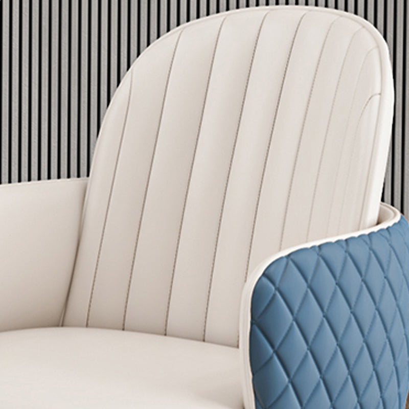 Glam Dining Table Set with Padded Chairs 1/2/5 Pcs White Stone Dining Set for Home