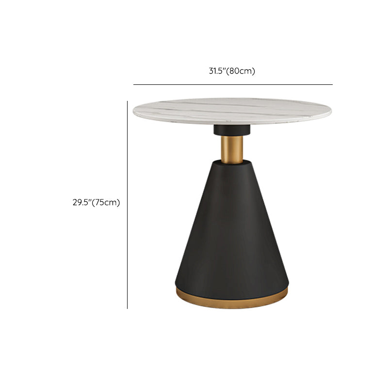 Glam Dining Table Set with Padded Chairs 1/2/5 Pcs White Stone Dining Set for Home