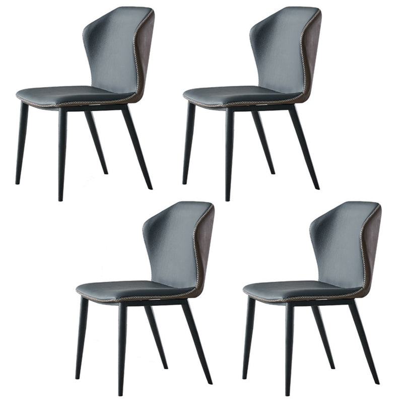 Modern Dinette Set with Solid Back Chairs 1/4/5/6/7 Pcs Gray Stone Dining Table Set