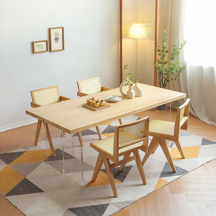 Modern Rectangle Wood Dining Table 1/3/5 Pieces Dining Set for Dining Room