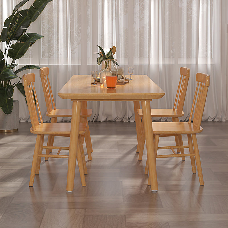 Modern Rectangle Wood Dining Table 1/4/5 Pieces Dining Set for Living Room