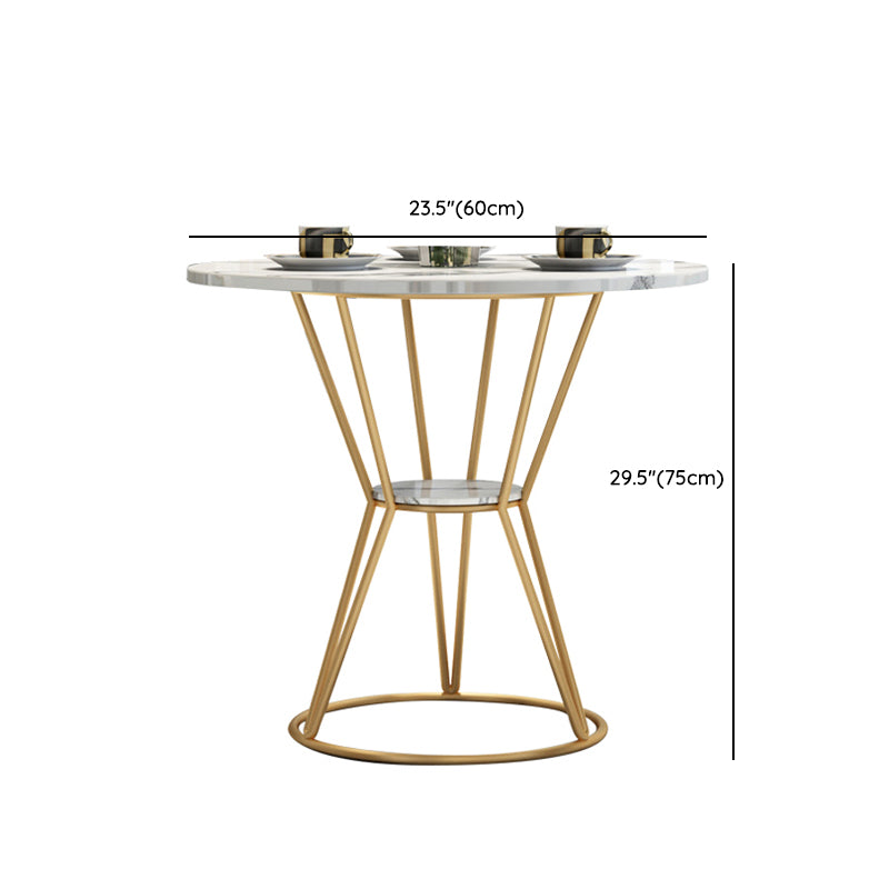 Contemporary Round Dining Table Set 1/2/5 Pcs Stone Top Dinette Set for Home