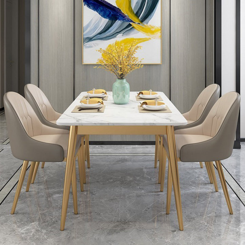 Modern Rectangle Stone Dining Table 1/2/5 Pieces Dining Set for Dining Room