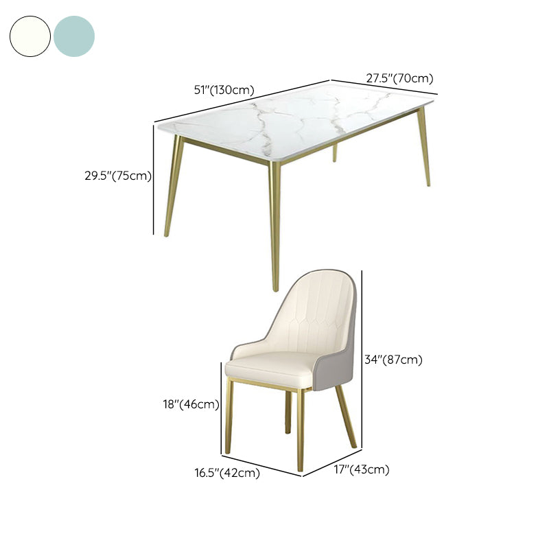 Modern Rectangle Stone Dining Table 1/2/5 Pieces Dining Set for Dining Room