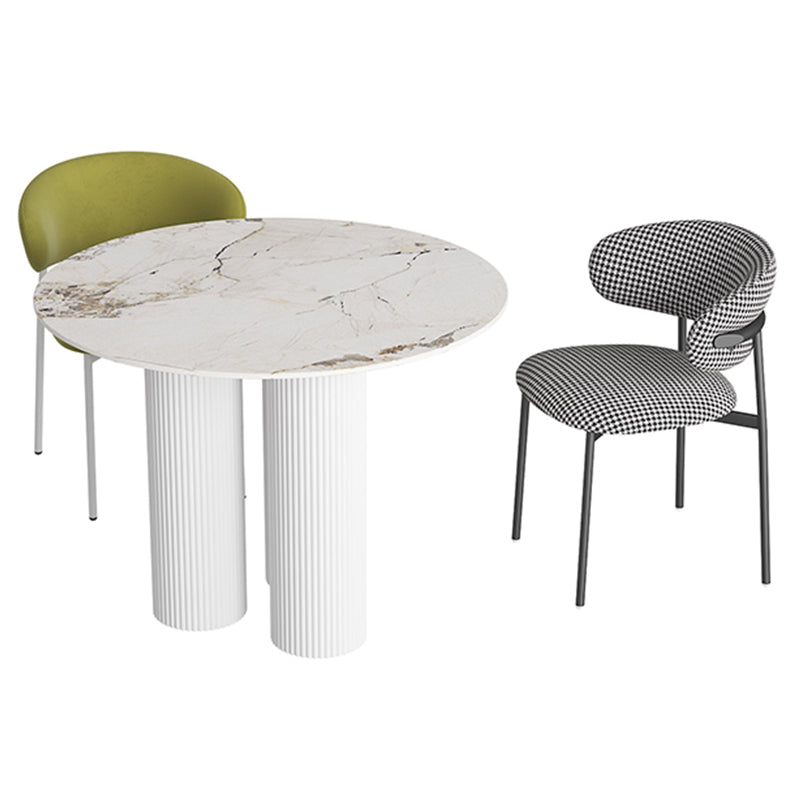 Modern Round Stone Dining Table 1/3 Pieces Dining Set for Dining Room