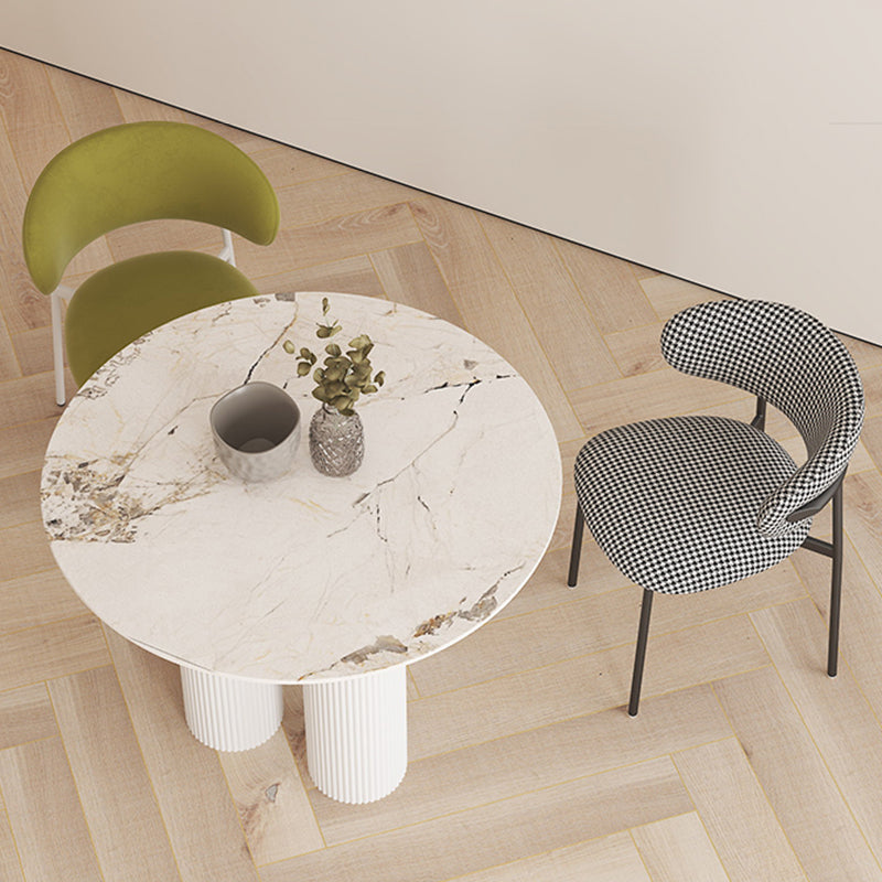 Modern Round Stone Dining Table 1/3 Pieces Dining Set for Dining Room