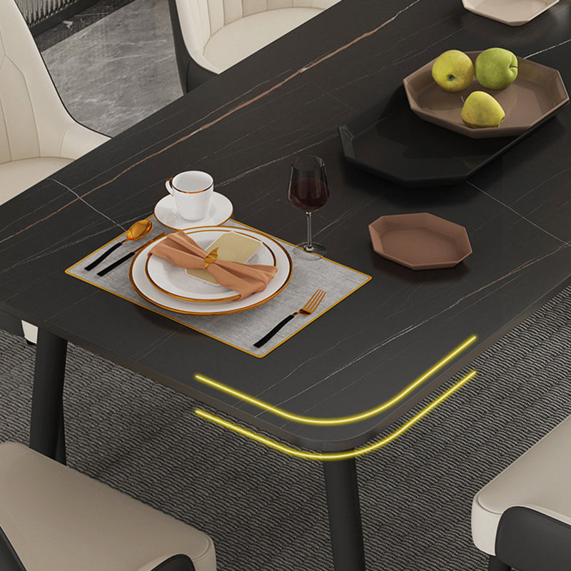 Modern Rectangle Stone Dining Table 1/2/7 Pieces Dining Set for Dining Room