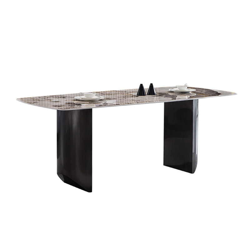 Beige Stone Dinette Table Set 1/4/5/7 Pcs Glam Style Dining Set