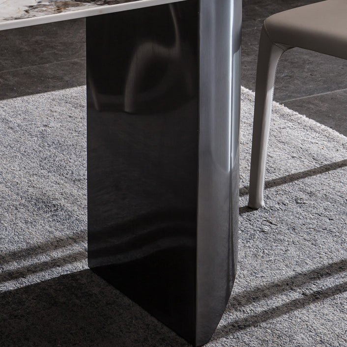 Beige Stone Dinette Table Set 1/4/5/7 Pcs Glam Style Dining Set