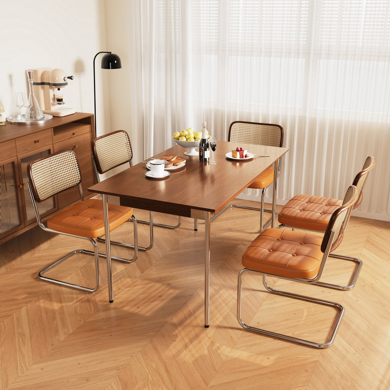 Modern Rectangle Wood Dining Table 1/5/6 Pieces Dining Set for Dining Room