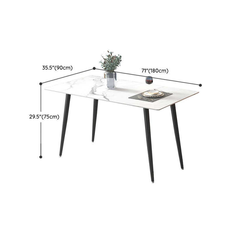 White Dining Table Set with Solid Back Chairs 1/4/5/7 Pcs Modern Dinette Set