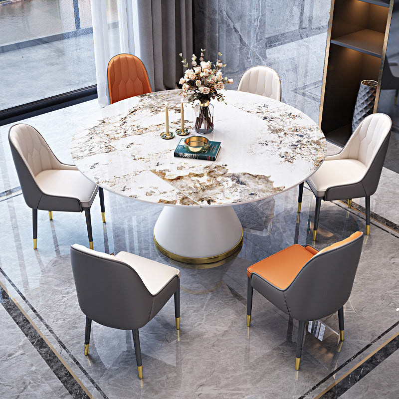 Sintered Stone Top Room Table Pedestal Dining Table for Kitchen