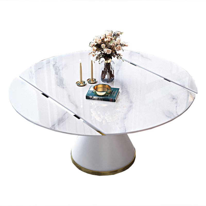 Sintered Stone Top Room Table Pedestal Dining Table for Kitchen