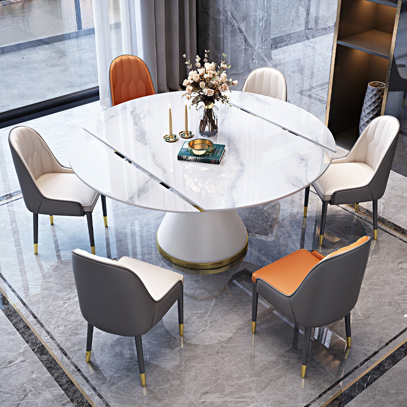 Sintered Stone Top Room Table Pedestal Dining Table for Kitchen
