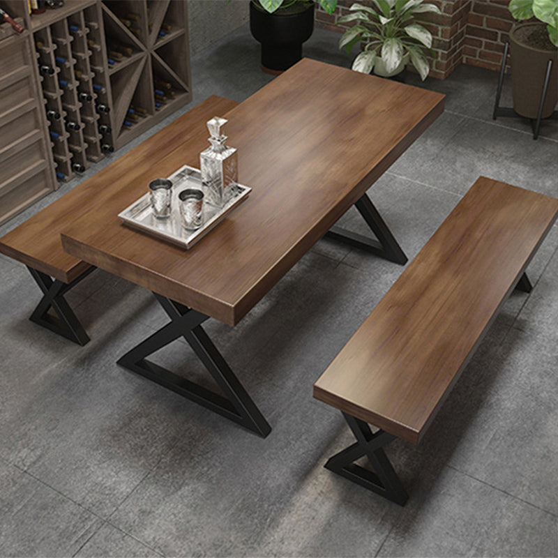 Industrial Dinner Room Dining Table Pine Solid Wood Rectangle Dining Table