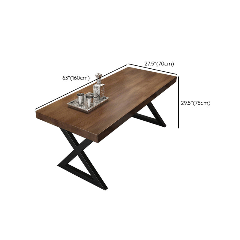 Industrial Dinner Room Dining Table Pine Solid Wood Rectangle Dining Table