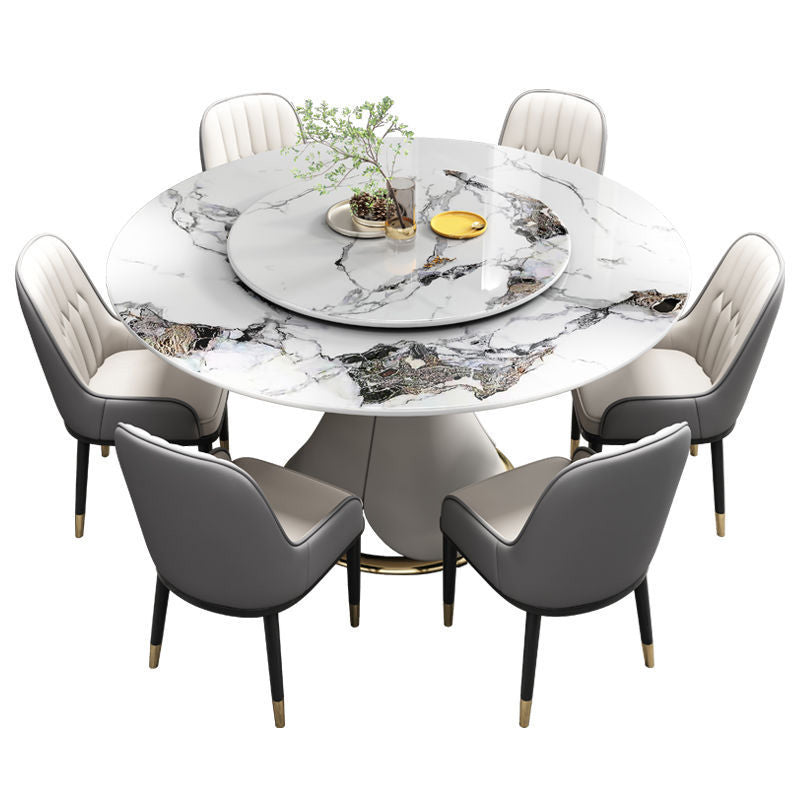 Round Sintered Stone Dining Table Convertible Dining Table for Kitchen