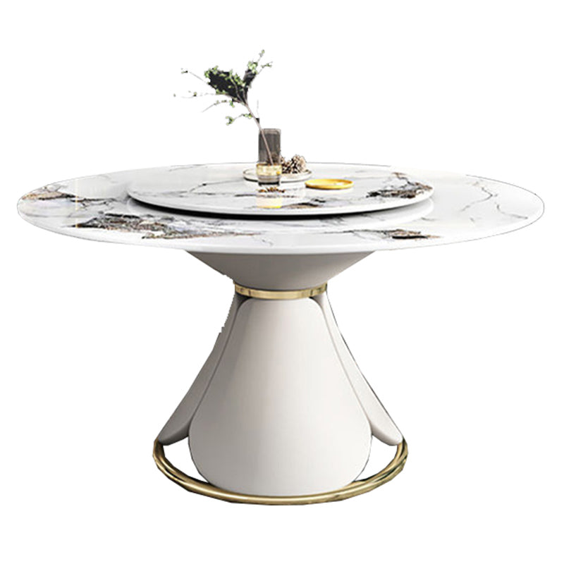 Round Sintered Stone Dining Table Convertible Dining Table for Kitchen