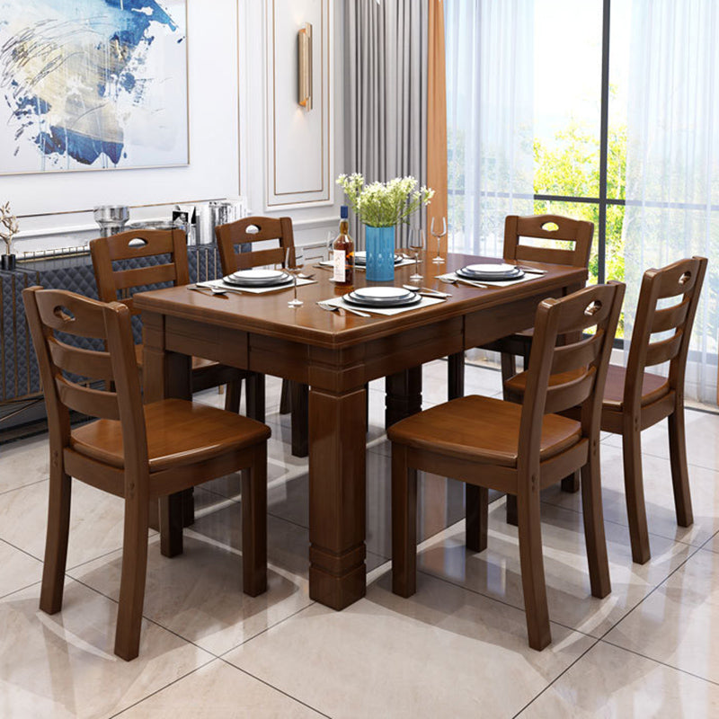 Dining Room Dinner Kitchen Table Rubberwood Rectangle Dining Table