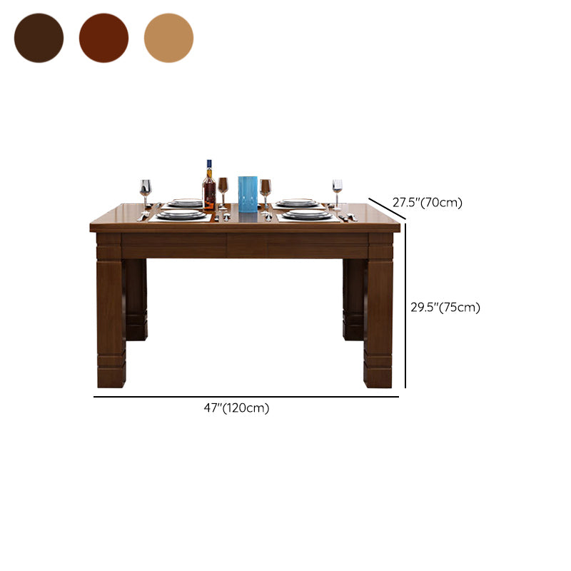 Dining Room Dinner Kitchen Table Rubberwood Rectangle Dining Table