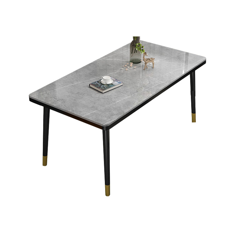 Glam Style Rectangle Dining Table Stone Top Dining Table for Dining Room