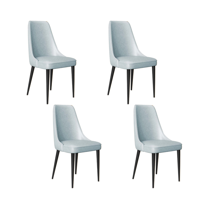 Faux Leather Side Chair Glam Parsons Dining Chair with Gold Legs