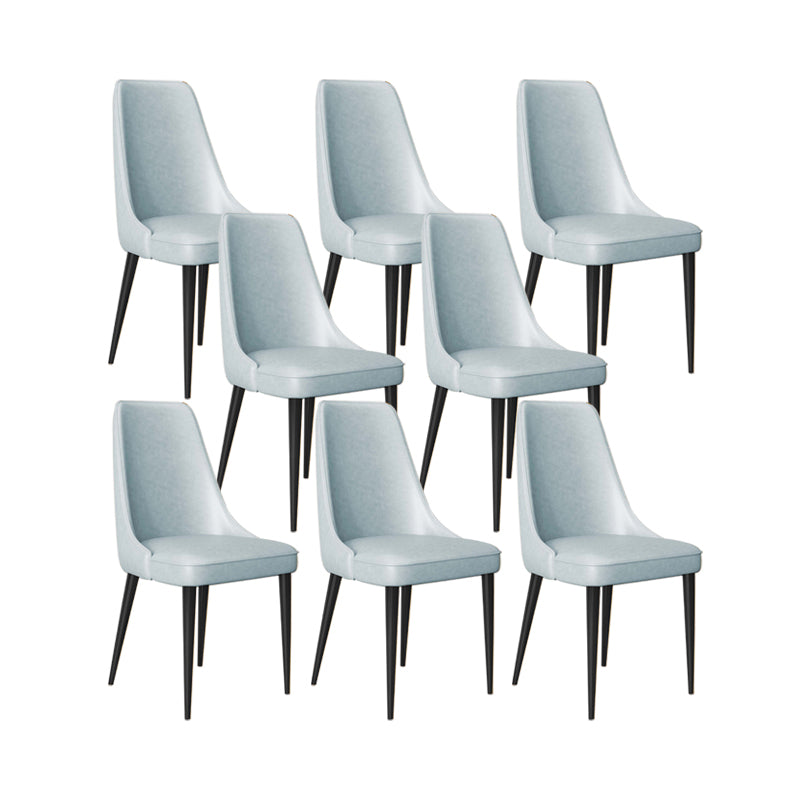 Faux Leather Side Chair Glam Parsons Dining Chair with Gold Legs