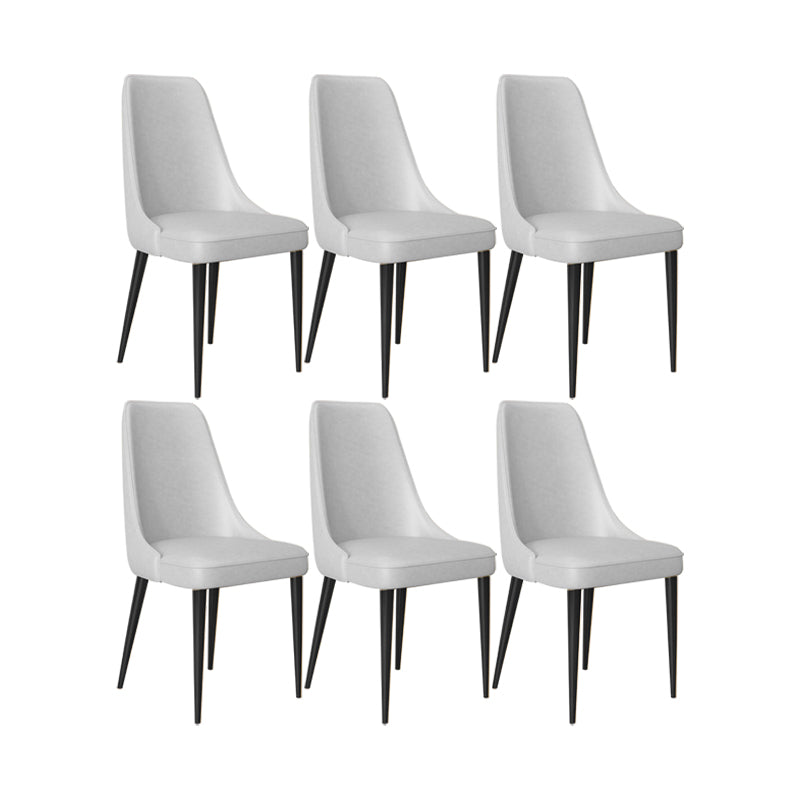 Faux Leather Side Chair Glam Parsons Dining Chair with Gold Legs