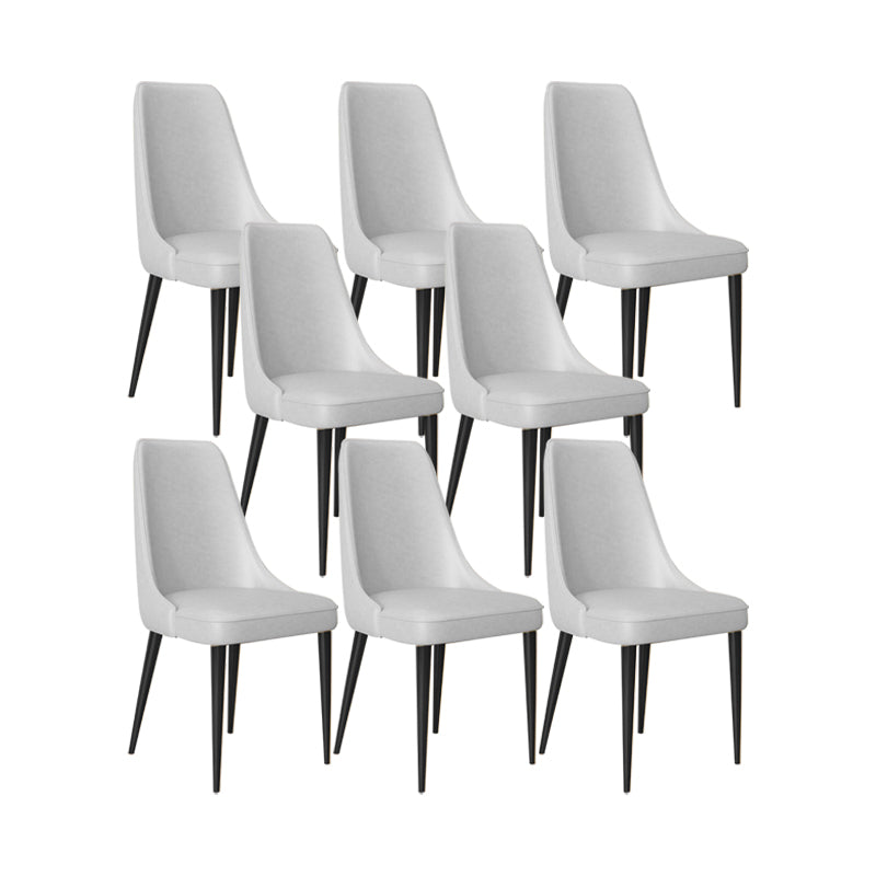 Faux Leather Side Chair Glam Parsons Dining Chair with Gold Legs