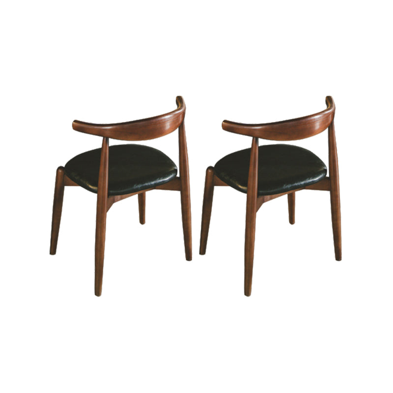 Upholstered Dining Chairs Faux Leather Armless Chairs with Wood Base