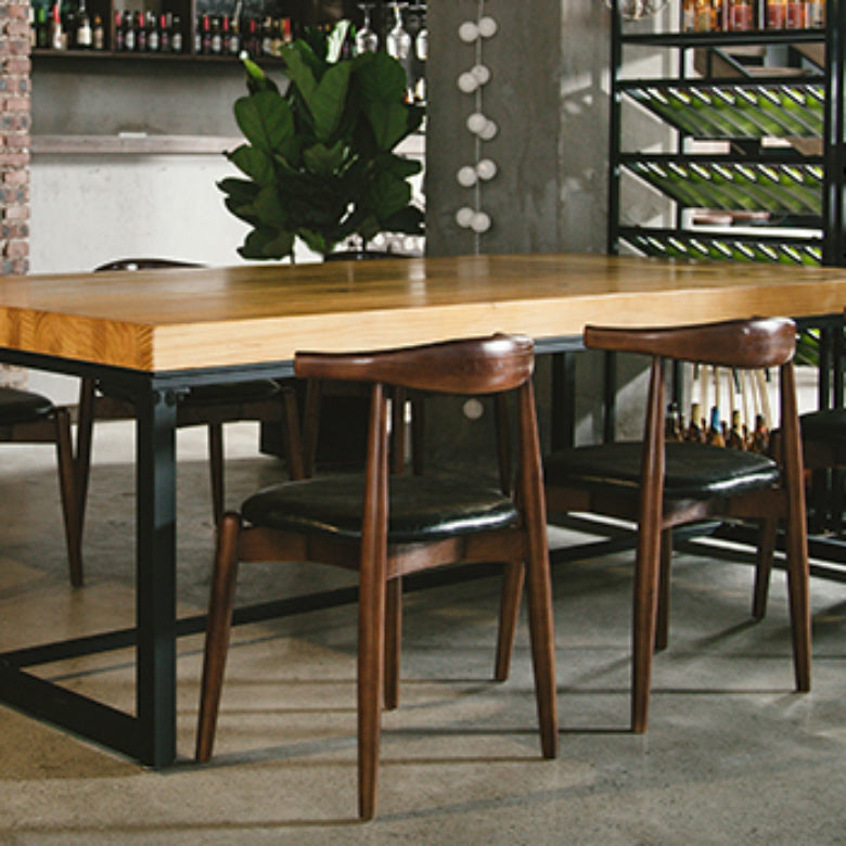 Upholstered Dining Chairs Faux Leather Armless Chairs with Wood Base