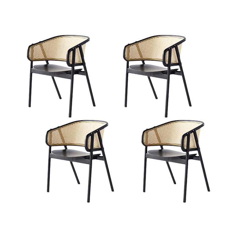 Solid Wood Arm Chair Modern Open Back Dining Chair for Living Room