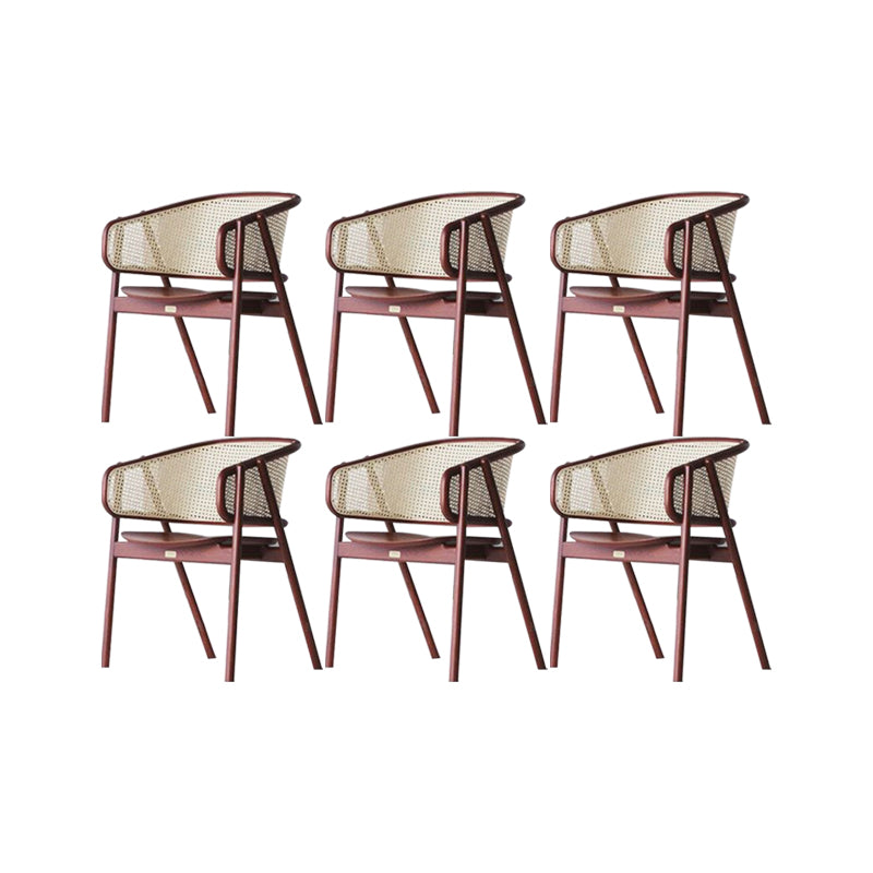 Solid Wood Arm Chair Modern Open Back Dining Chair for Living Room