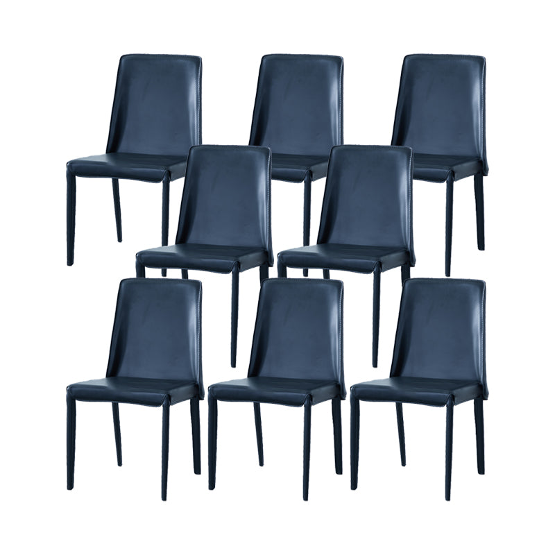 Contemporary Kitchen Dining Chairs Armless Faux Leather Dining Chairs