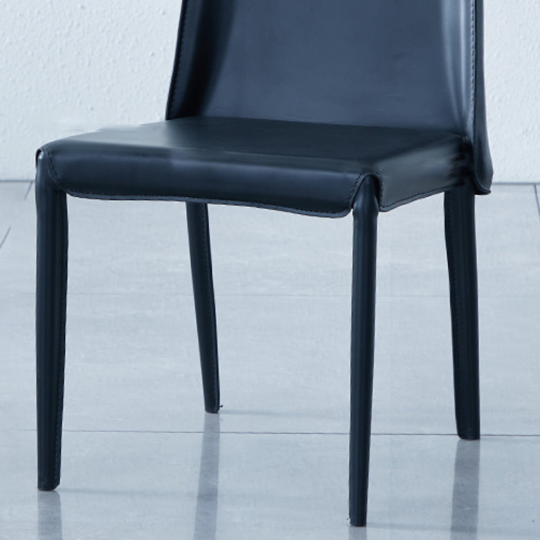 Contemporary Kitchen Dining Chairs Armless Faux Leather Dining Chairs