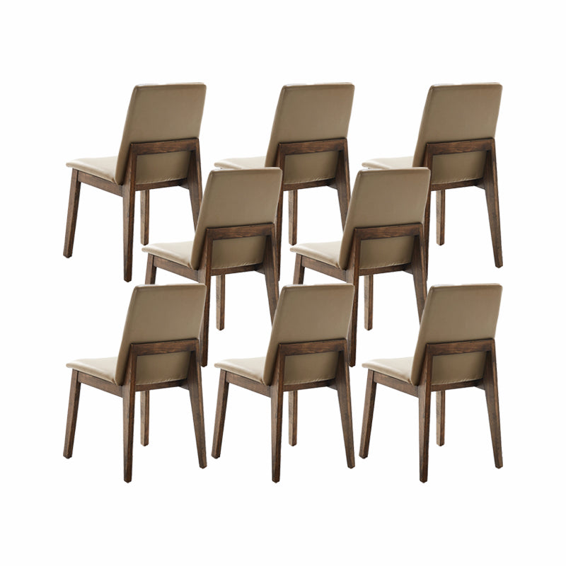 Contemporary Kitchen Dining Chairs Armless Faux Leather Dining Chairs