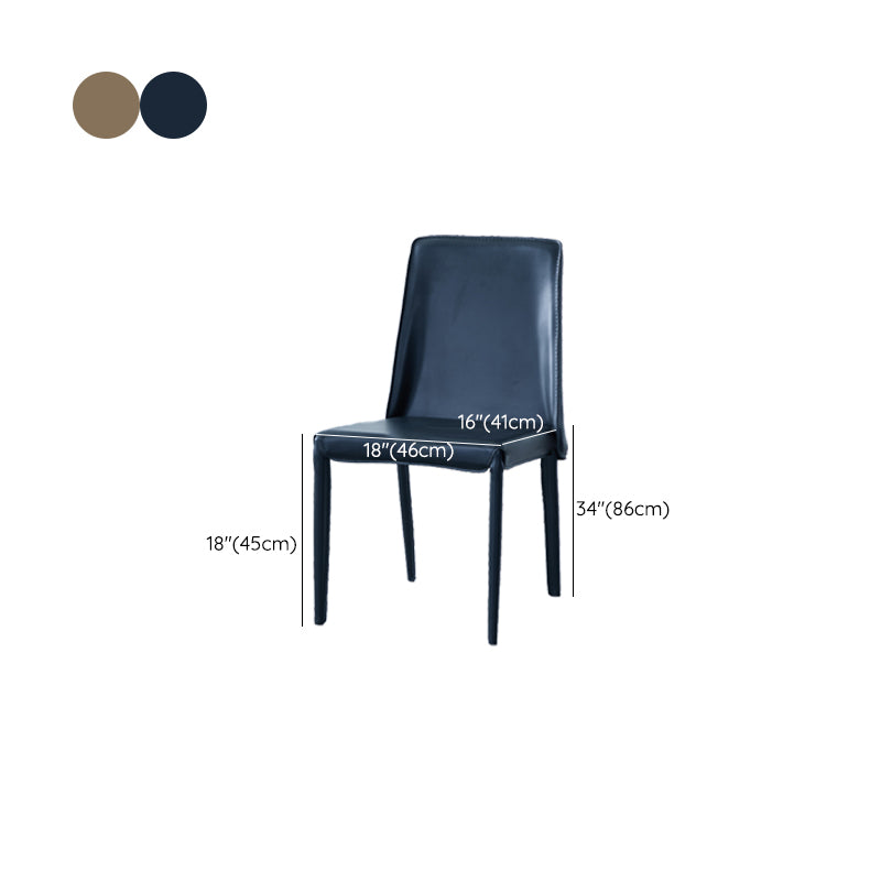 Contemporary Kitchen Dining Chairs Armless Faux Leather Dining Chairs