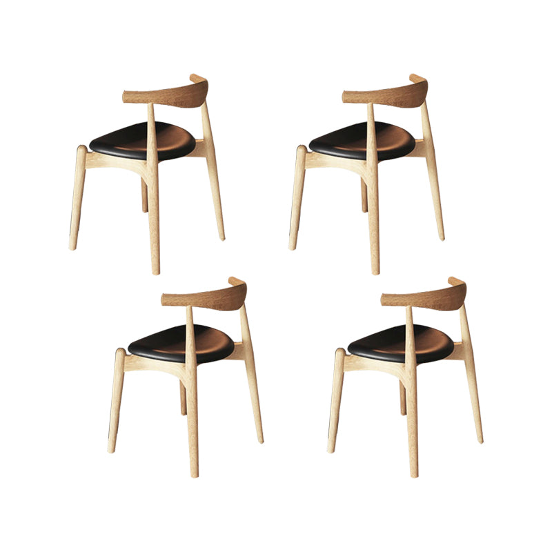 Faux Leather Kitchen Dining Chairs Upholstered Chairs with Wood Base