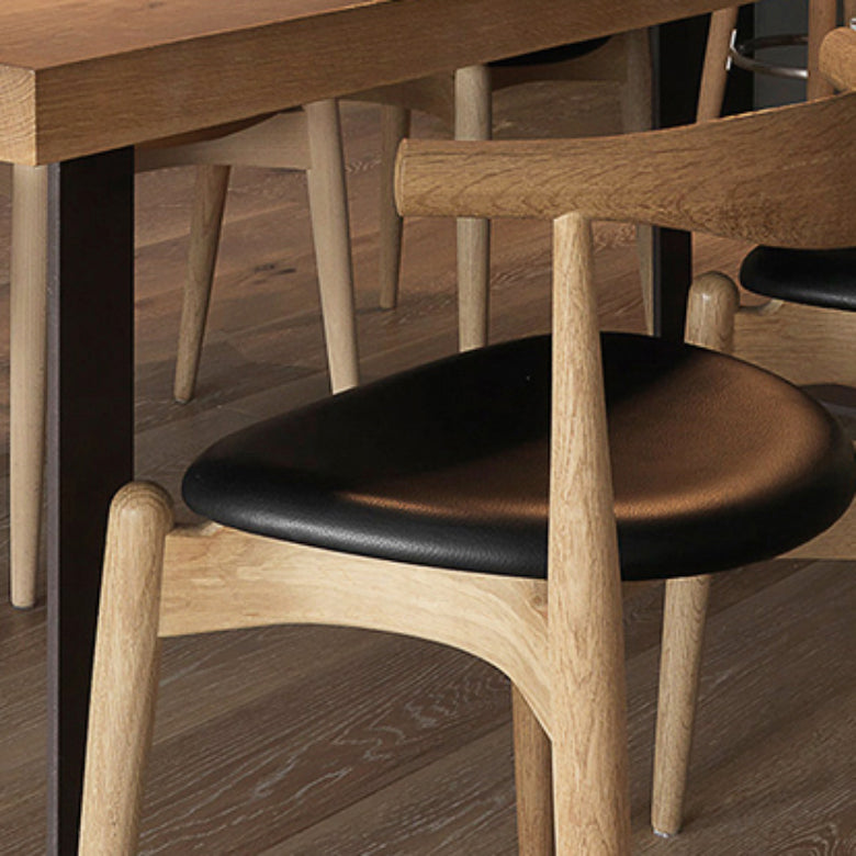 Faux Leather Kitchen Dining Chairs Upholstered Chairs with Wood Base