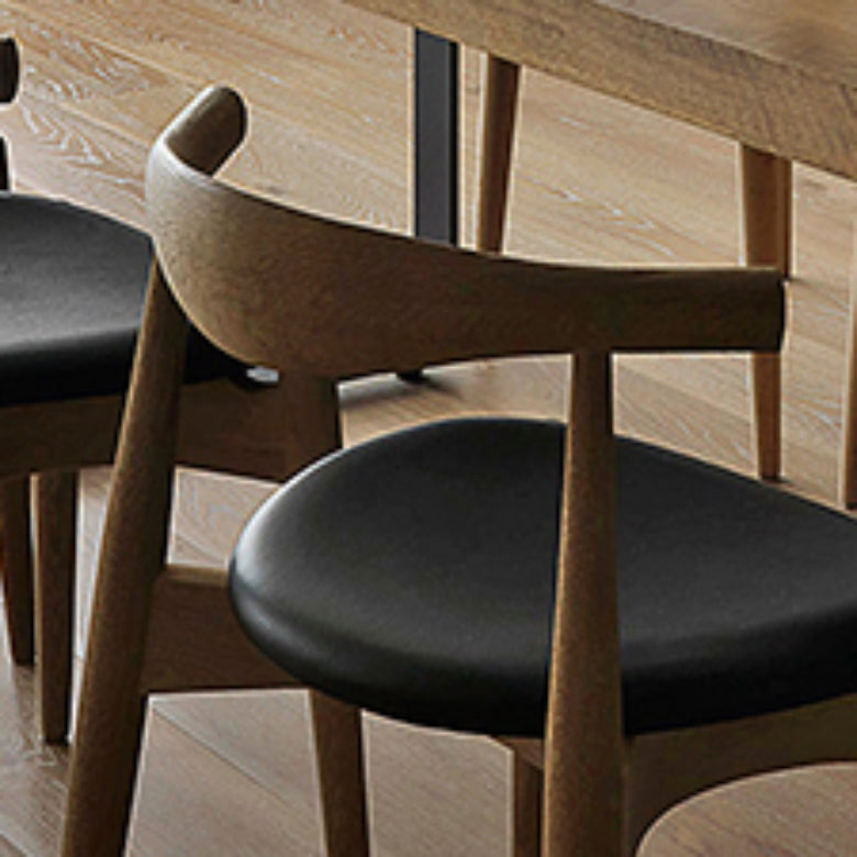 Faux Leather Kitchen Dining Chairs Upholstered Chairs with Wood Base