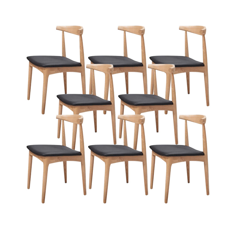 Contemporary Kitchen Dining Chairs Faux Leather Chairs with Wood Base