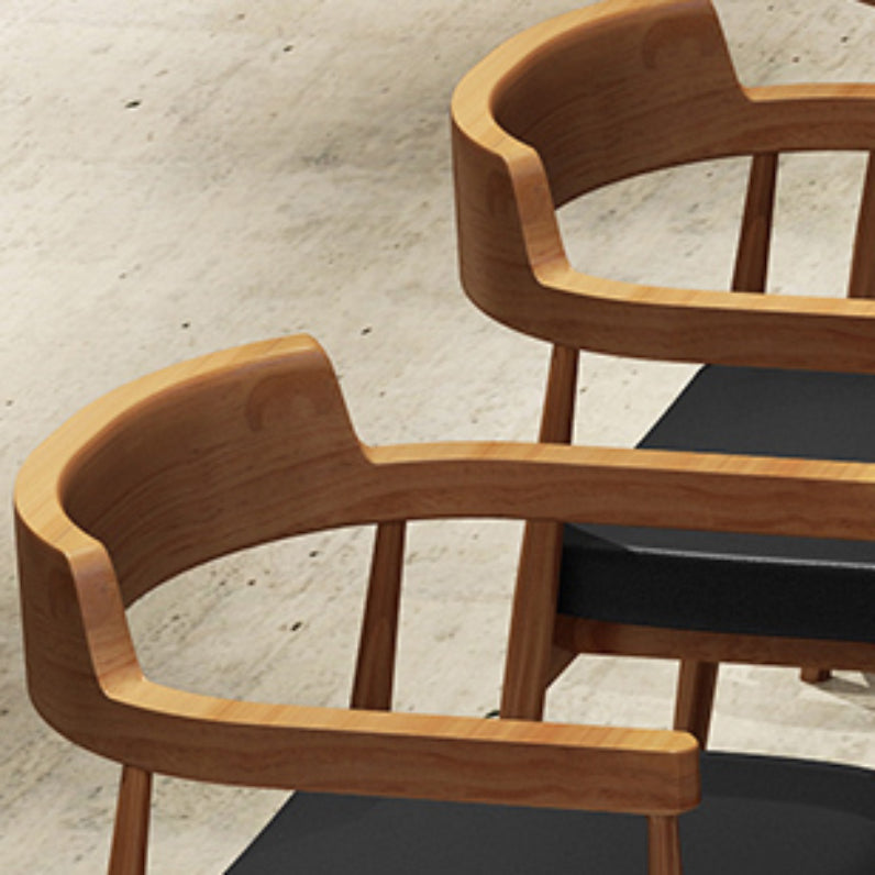 Contemporary Kitchen Dining Chairs Faux Leather Chairs with Wood Base