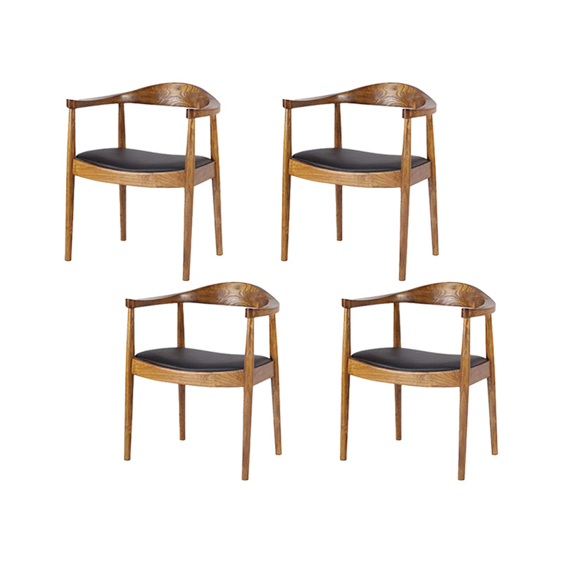 Contemporary Kitchen Dining Chairs Faux Leather Chairs with Wood Base
